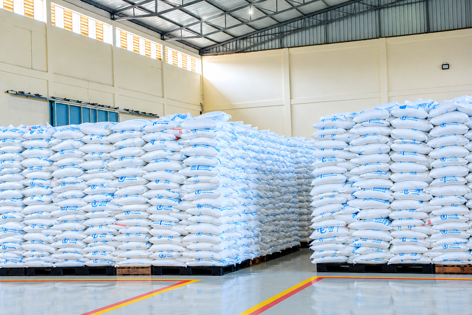 Quarit finished products arranged in a clean warehouse